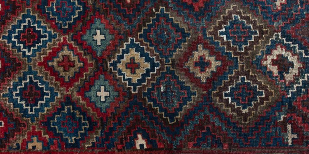 Antique Caucasian or Kurdish small Rug natural dyes