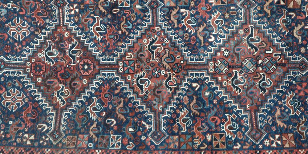 Antique Khamseh Confederacy tribal Persian Rug